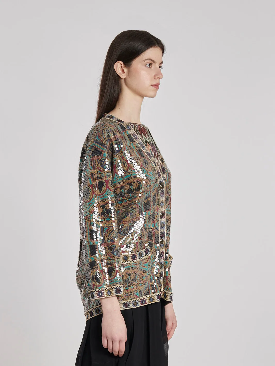 1970s Silk Missoni cardigan with sequins