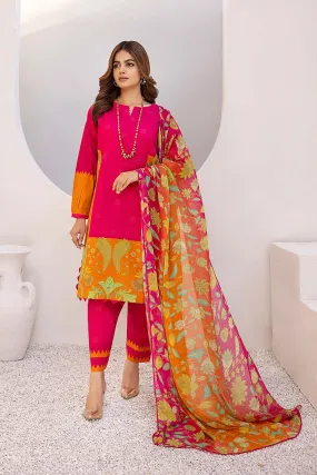 3-PC Digital Lawn Shirt with Trouser and Chiffon Dupatta CPM23-46