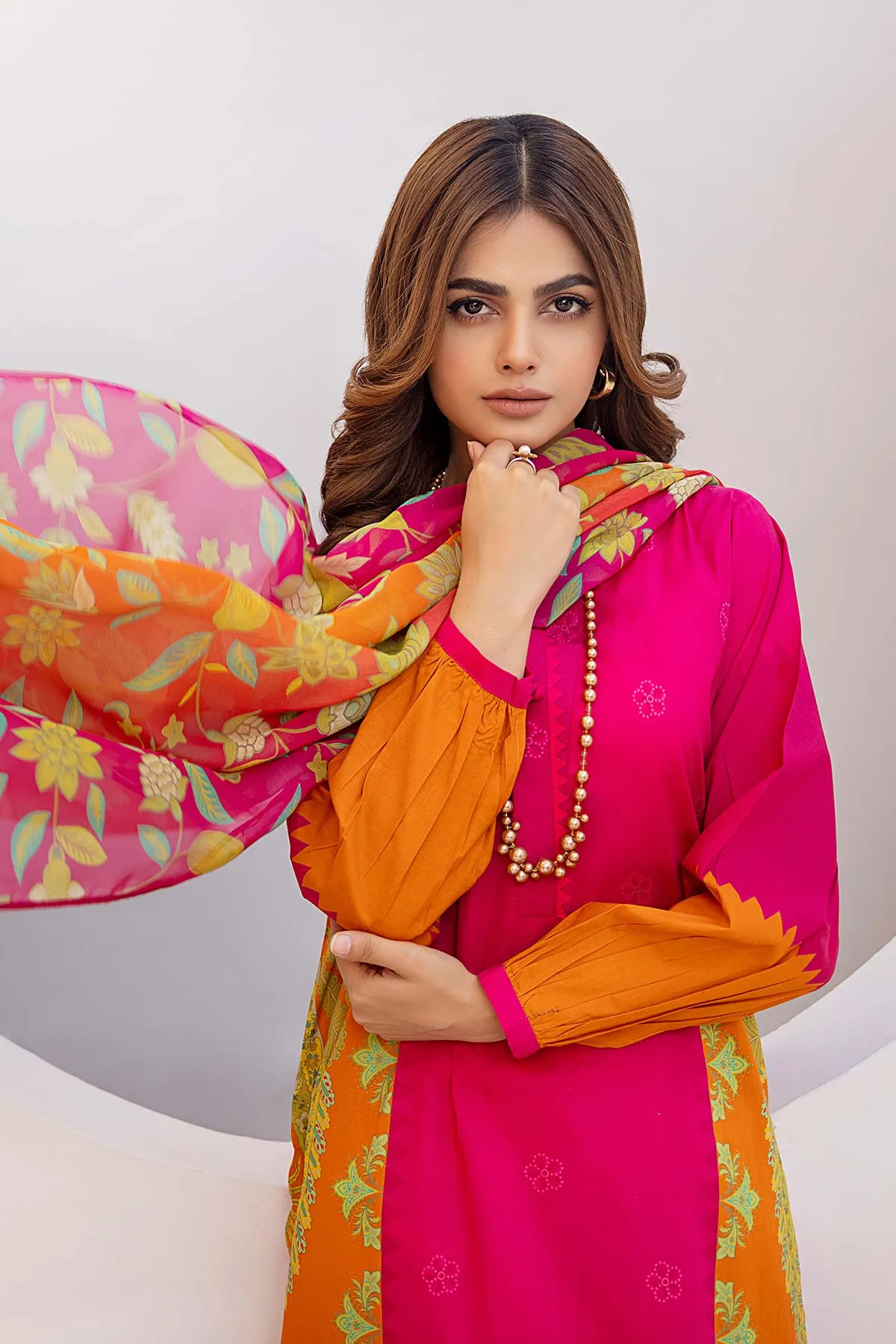 3-PC Digital Lawn Shirt with Trouser and Chiffon Dupatta CPM23-46