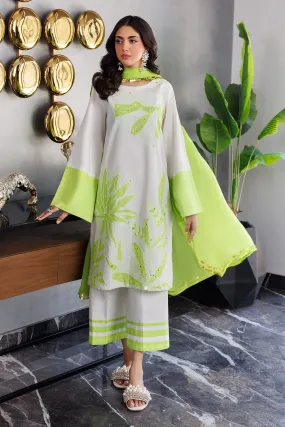 3-PC Embroidered Cotton Shirt with Chiffon Dupatta and Trouser ED-4-035