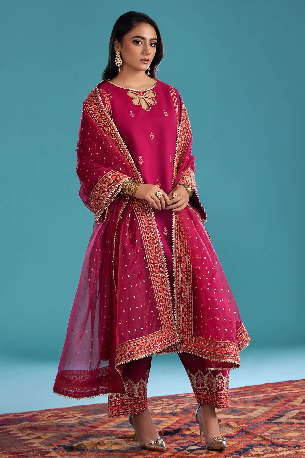 3-PC Embroidered Lawn Shirt and Organza Dupatta and Trouser CNP-4-048