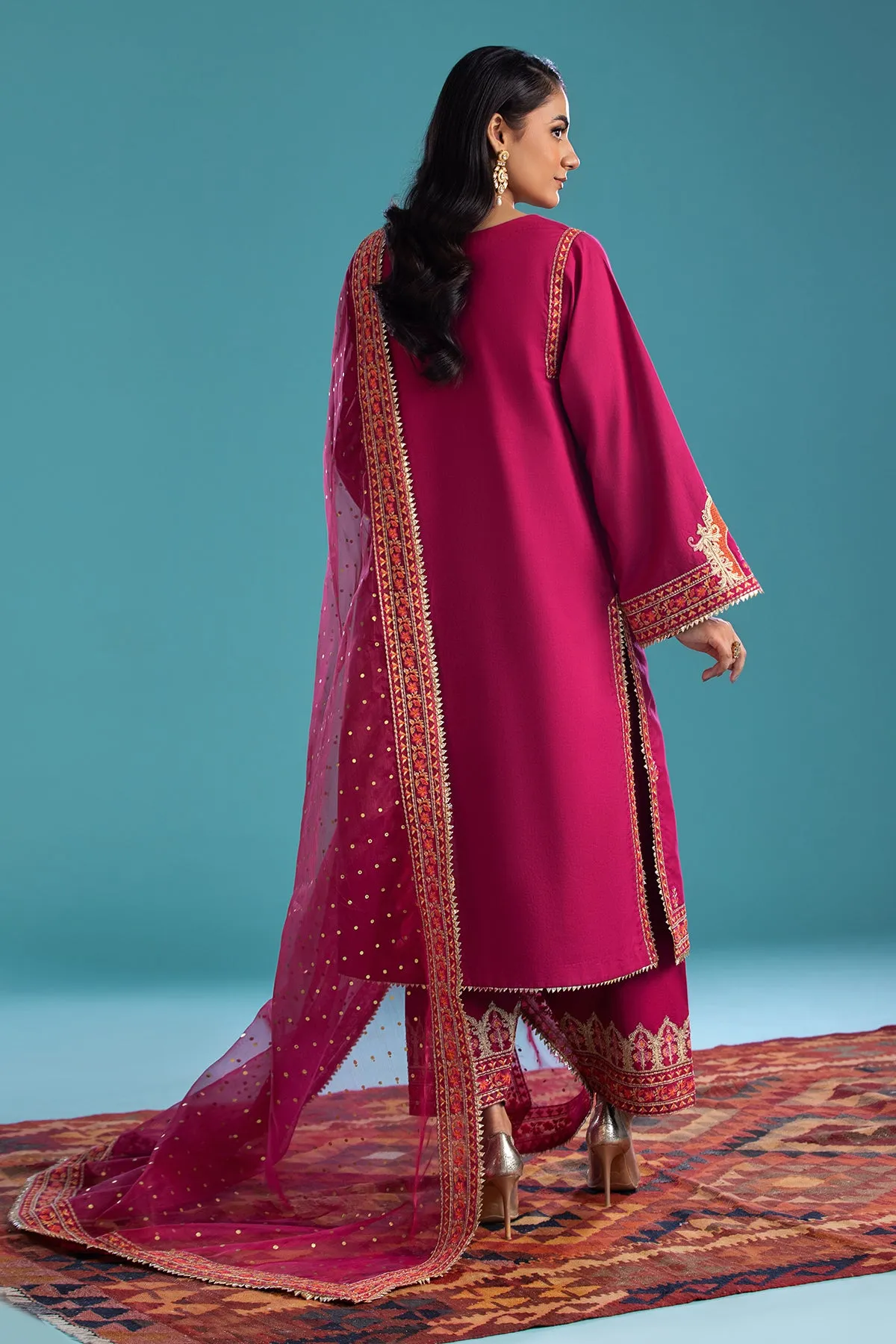 3-PC Embroidered Lawn Shirt and Organza Dupatta and Trouser CNP-4-048