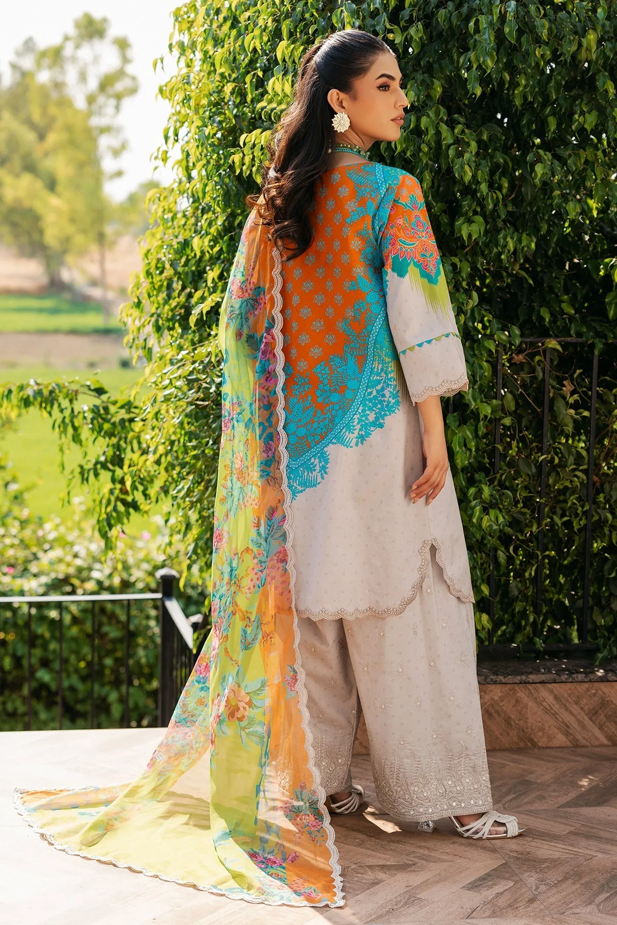 3-PC Printed Lawn Shirt with Chiffon Dupatta and Trouser CPM-4-032