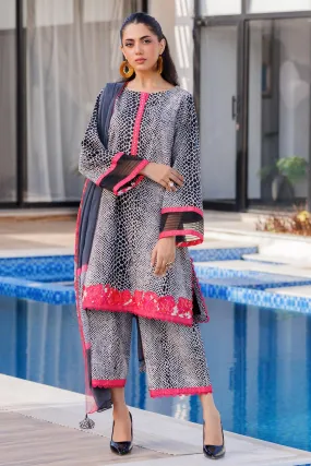 3-PC Printed Lawn Shirt with Chiffon Dupatta and Trouser CPM-4-053