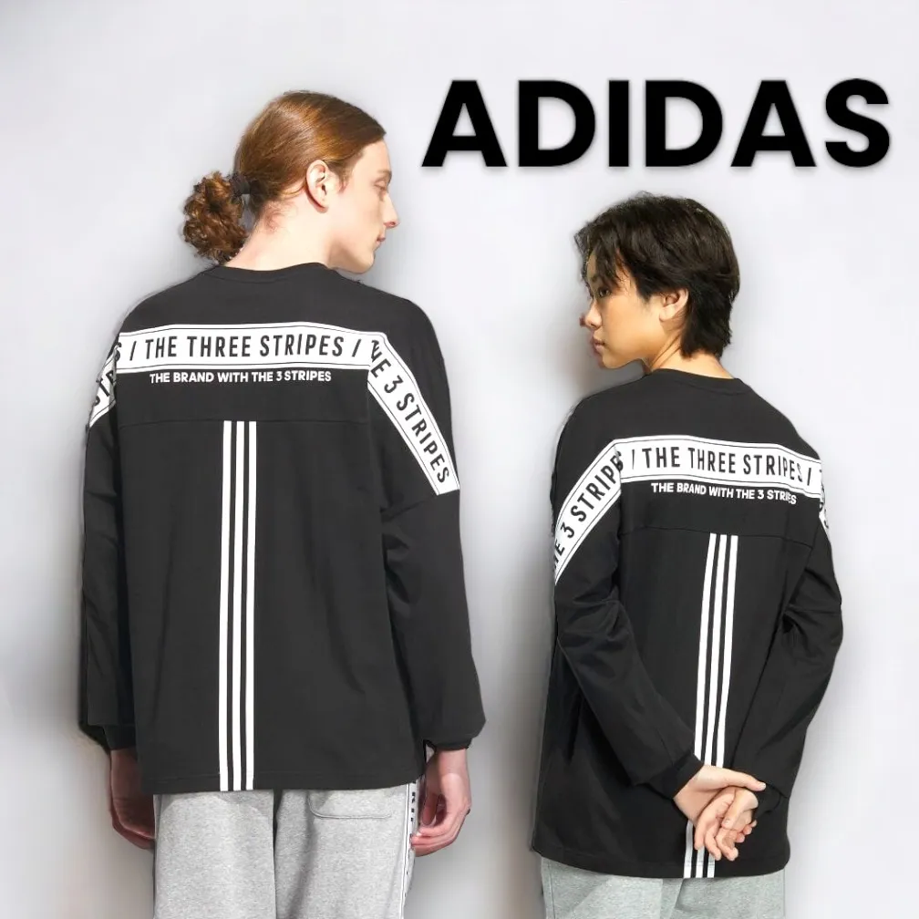 adidas  |Crew Neck Unisex Street Style Long Sleeves Plain Cotton