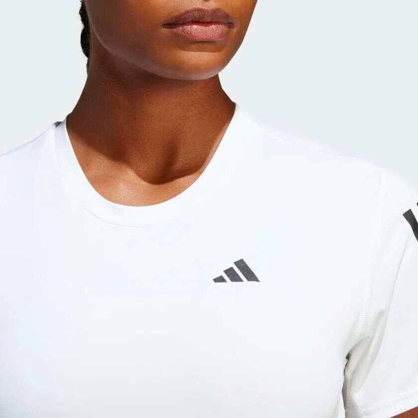 adidas Own The Run Womens Running T-Shirt White Breathable Top Aeroready