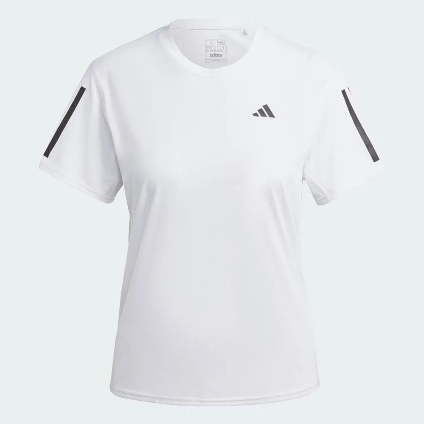 adidas Own The Run Womens Running T-Shirt White Breathable Top Aeroready