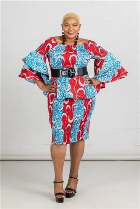 African Print Smock Skirt Suit