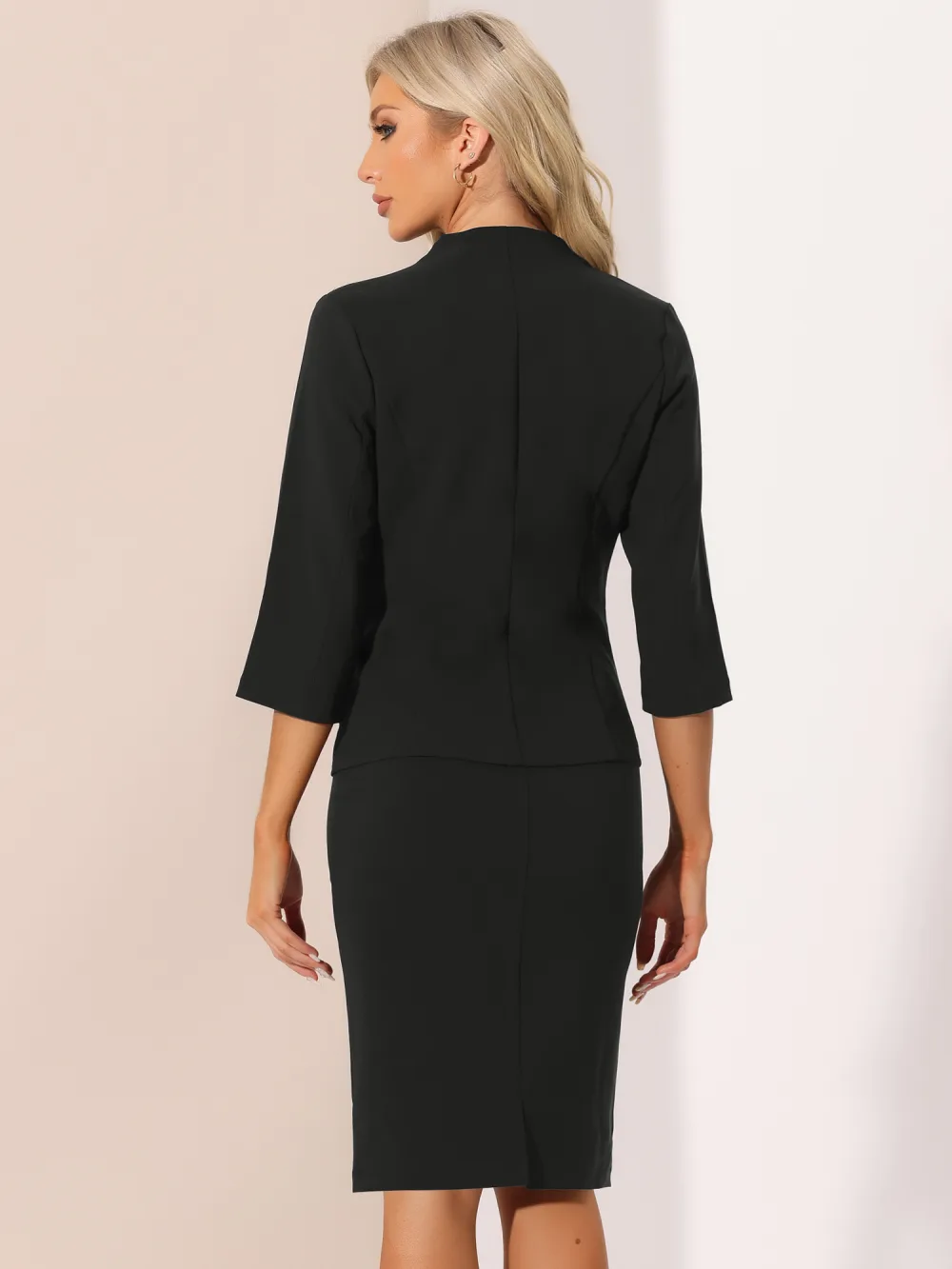 Allegra K - Blazer and Pencil Skirt Business Skirt Suit