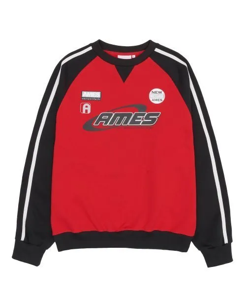 AMES-WORLDWIDE  |Crew Neck Unisex Street Style Long Sleeves Cotton