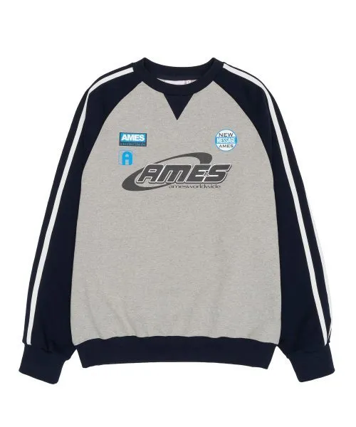 AMES-WORLDWIDE  |Crew Neck Unisex Street Style Long Sleeves Cotton