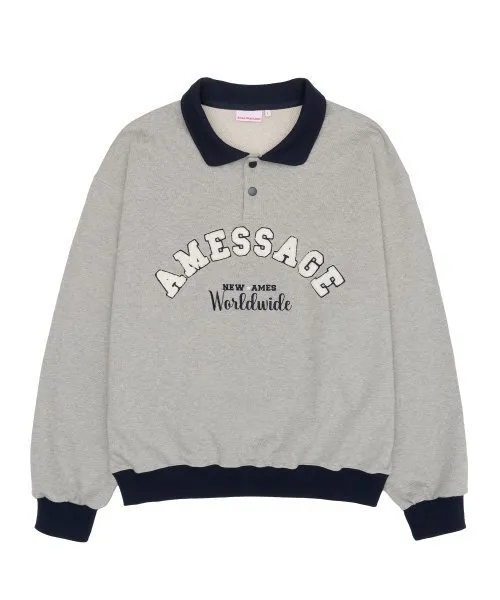 AMES-WORLDWIDE  |Crew Neck Unisex Street Style Long Sleeves