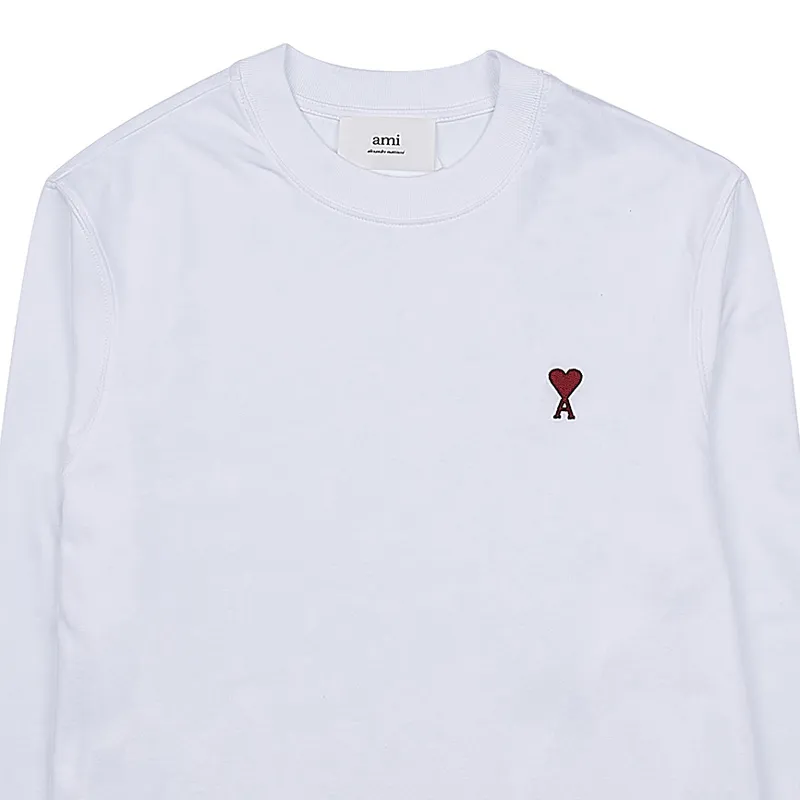 AMI PARIS  |Crew Neck Unisex Street Style Long Sleeves Plain Cotton