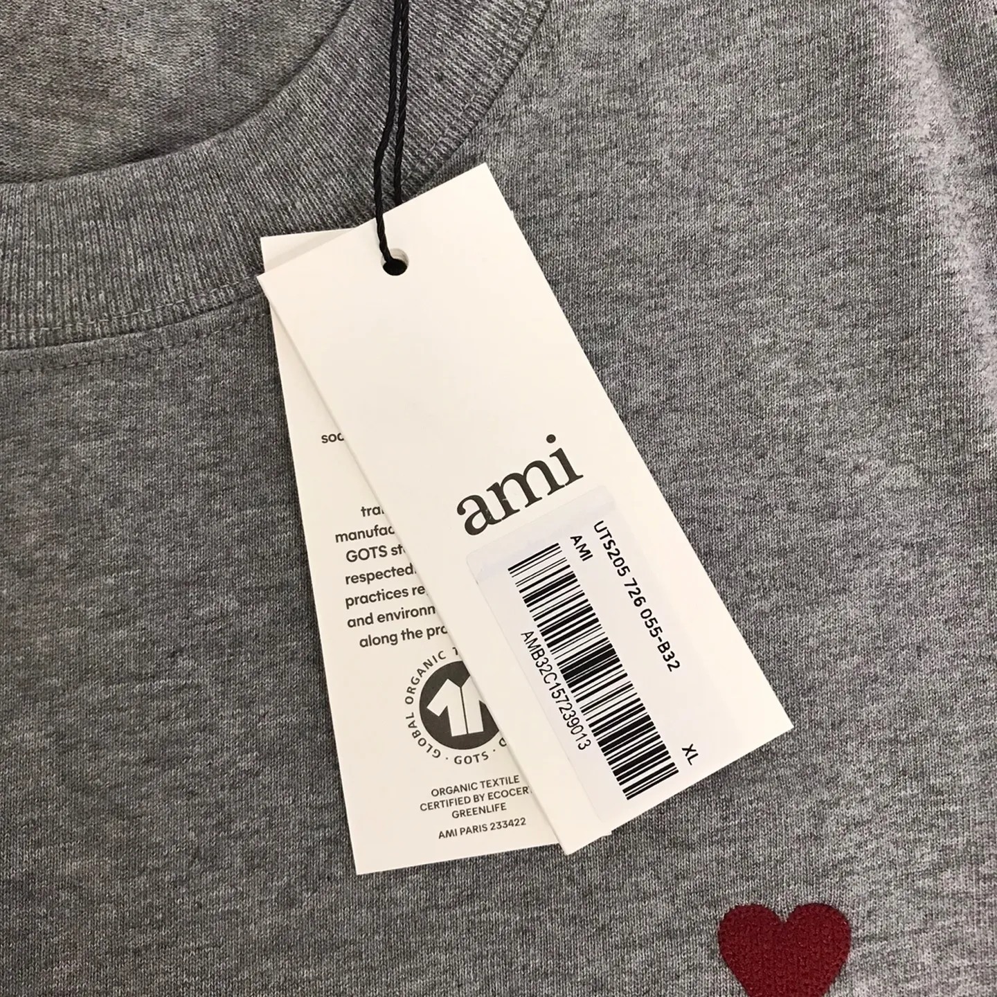 AMI PARIS  |Unisex Street Style Long Sleeves Plain Cotton