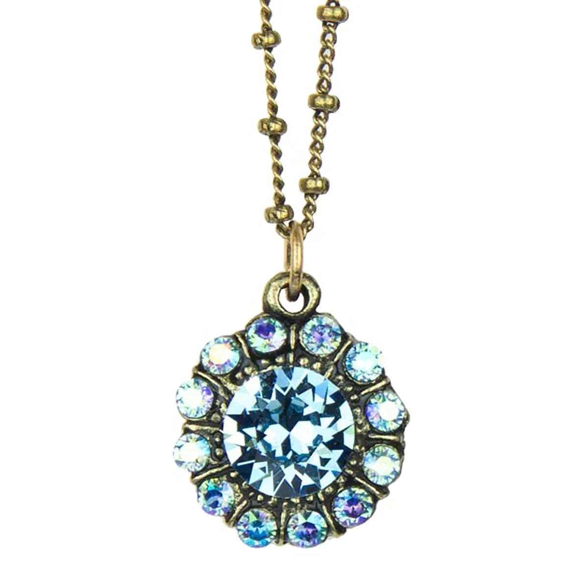 Anne Koplik Aqua Blue Marley Princess Pendant Swarovski Crystal Necklace NK4718AQU