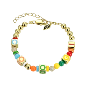 APORRO X COOGI Dice and Beads Enamel Bracelet