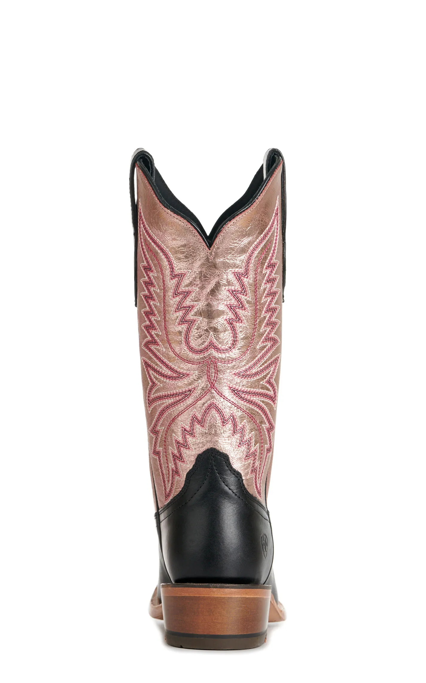 Ariat Women's Futurity Flash Black and Metallic Rose Gold Punchy Square Toe Cowboy Boots