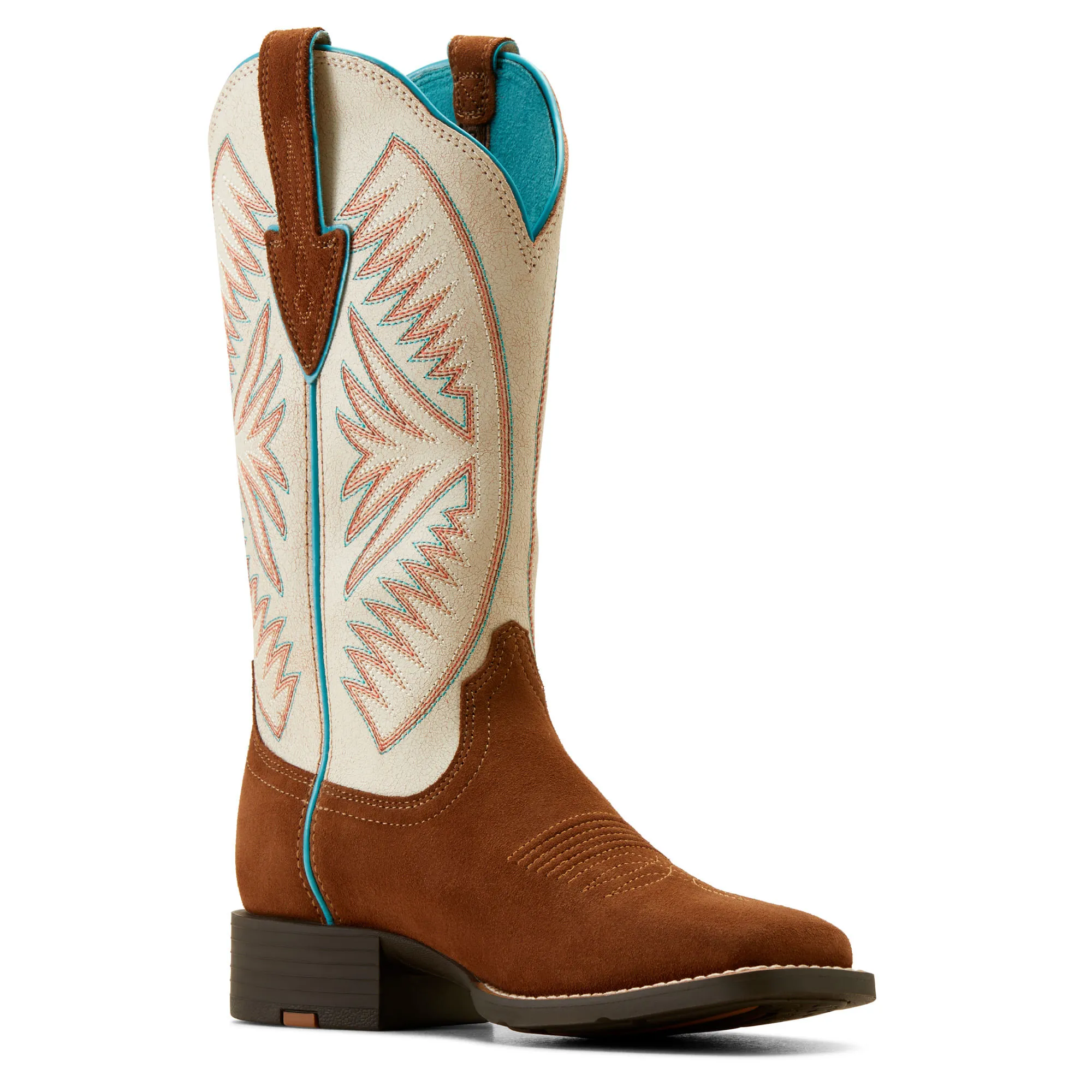 Ariat Womens Cedar Roughout Matte Pearl Round Up Ruidoso Western Boots