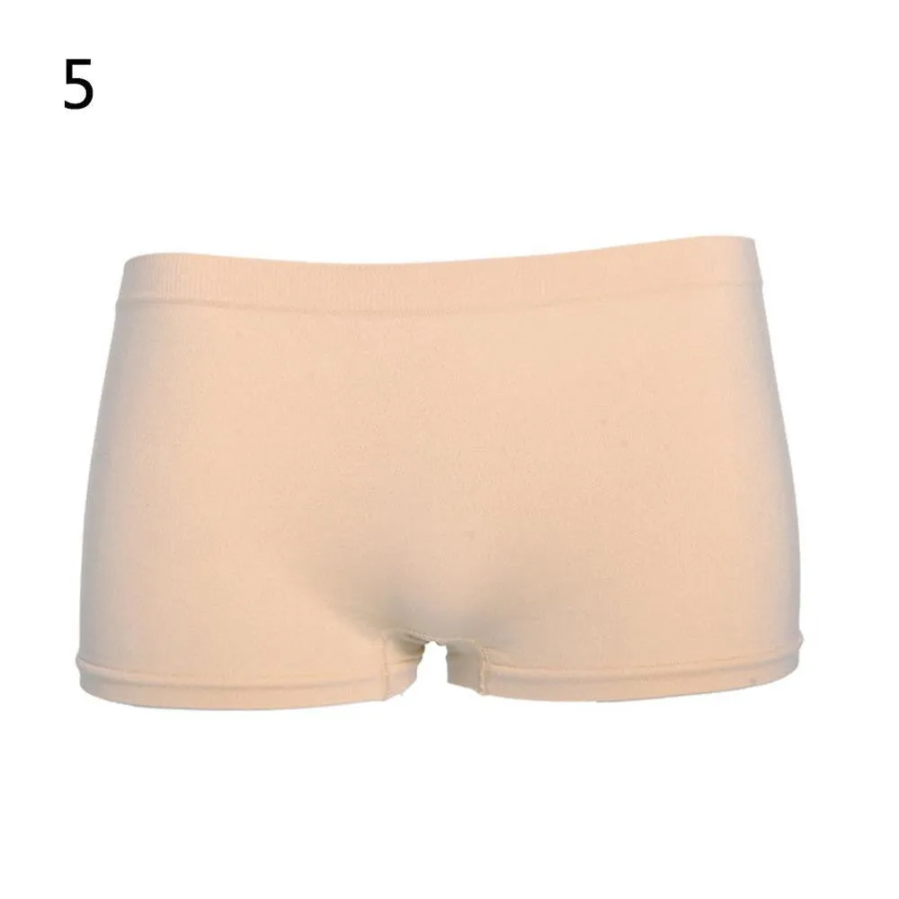 Attractive Women Boyshorts Sexy Cotton Panties Seamless Underwear Intimates Briefs Knickers Solid Color SM6