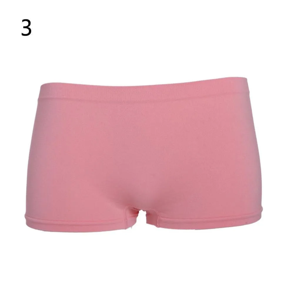 Attractive Women Boyshorts Sexy Cotton Panties Seamless Underwear Intimates Briefs Knickers Solid Color SM6