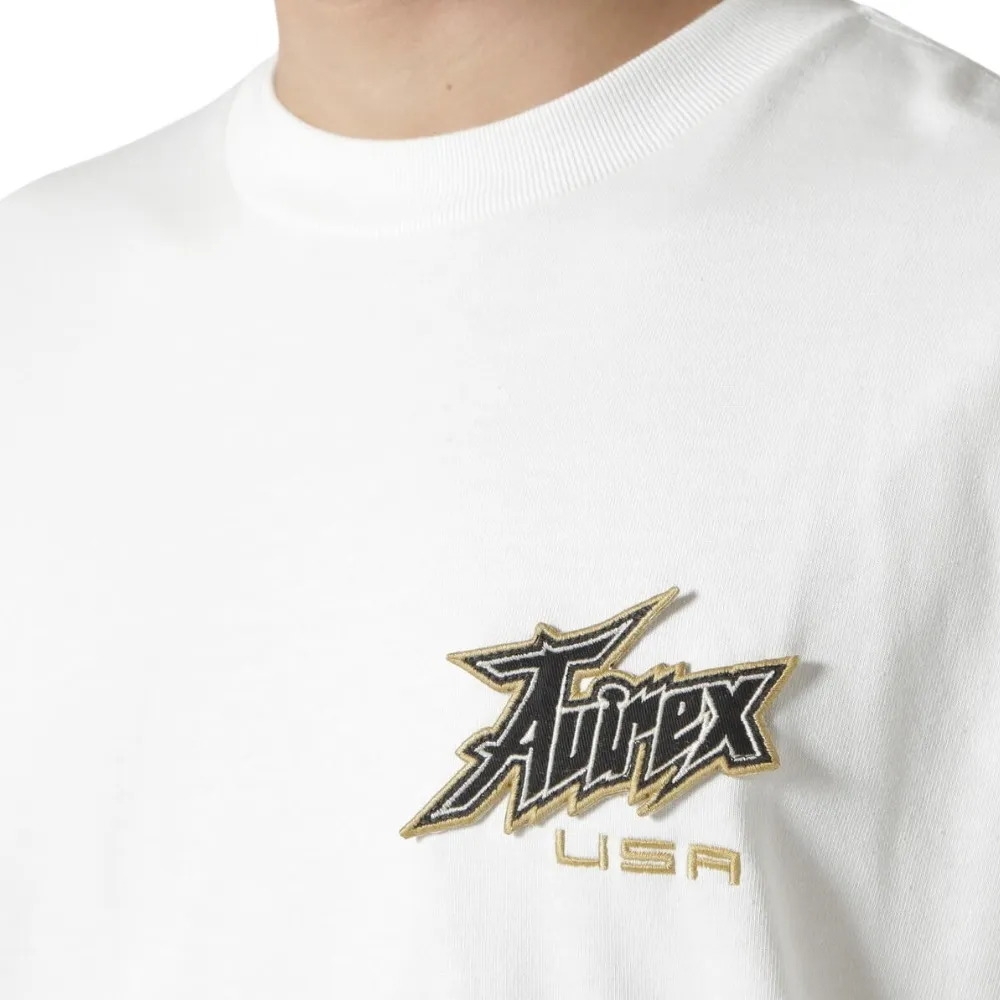 AVIREX  |Crew Neck Unisex Street Style Long Sleeves Plain Cotton