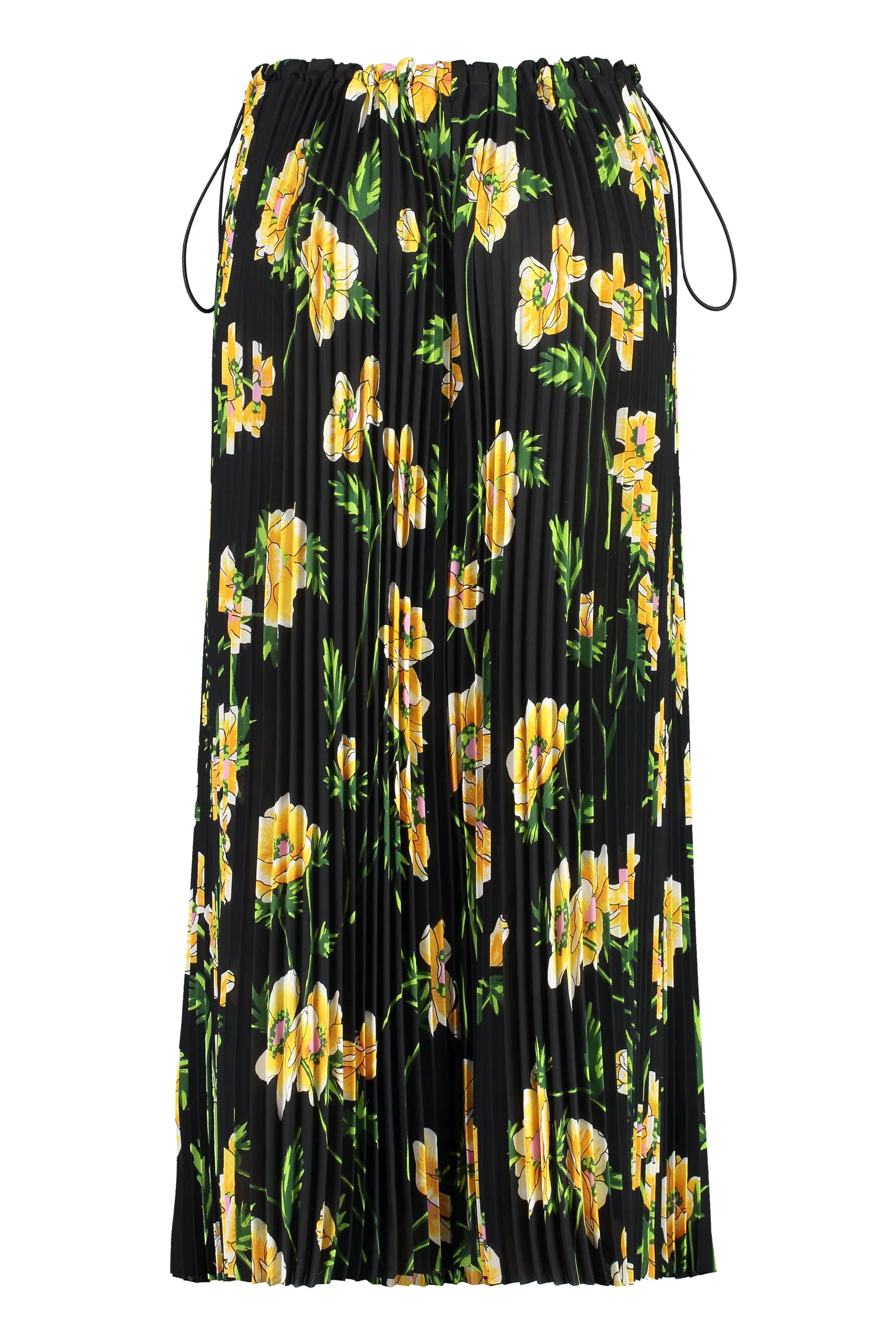 BALENCIAGA Floral Printed Pleated Skirt with Adjustable Drawstring Waist for Women