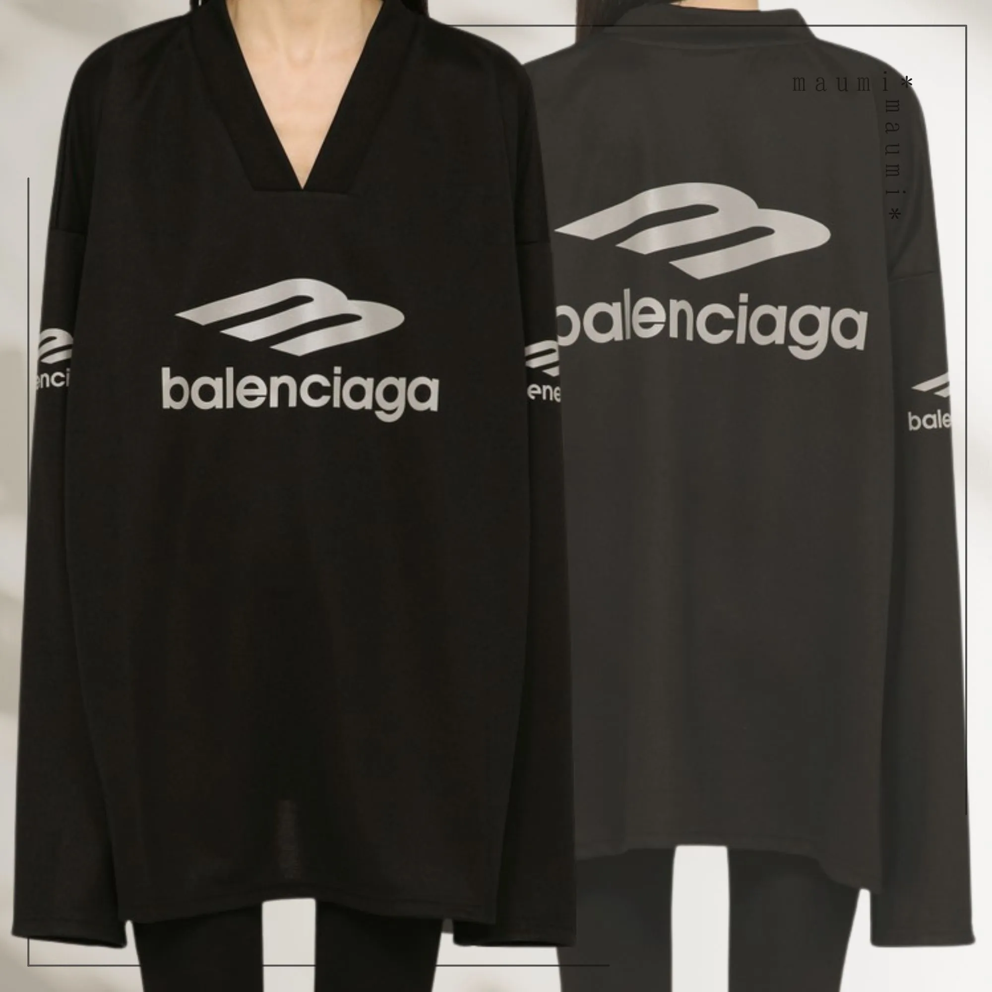 BALENCIAGA  |Unisex Nylon Street Style V-Neck Long Sleeves Oversized