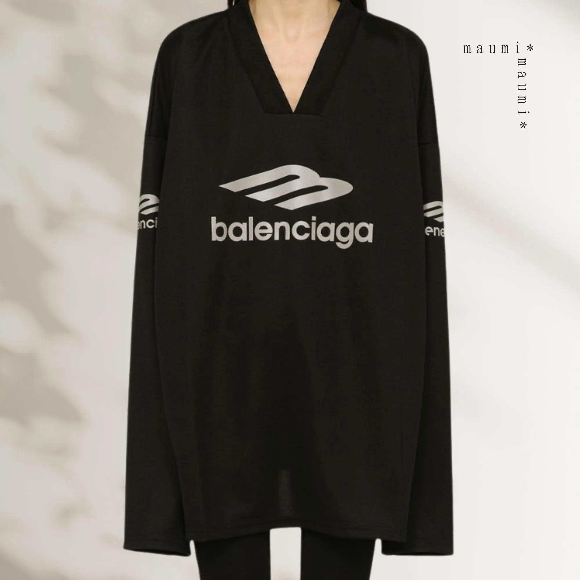 BALENCIAGA  |Unisex Nylon Street Style V-Neck Long Sleeves Oversized