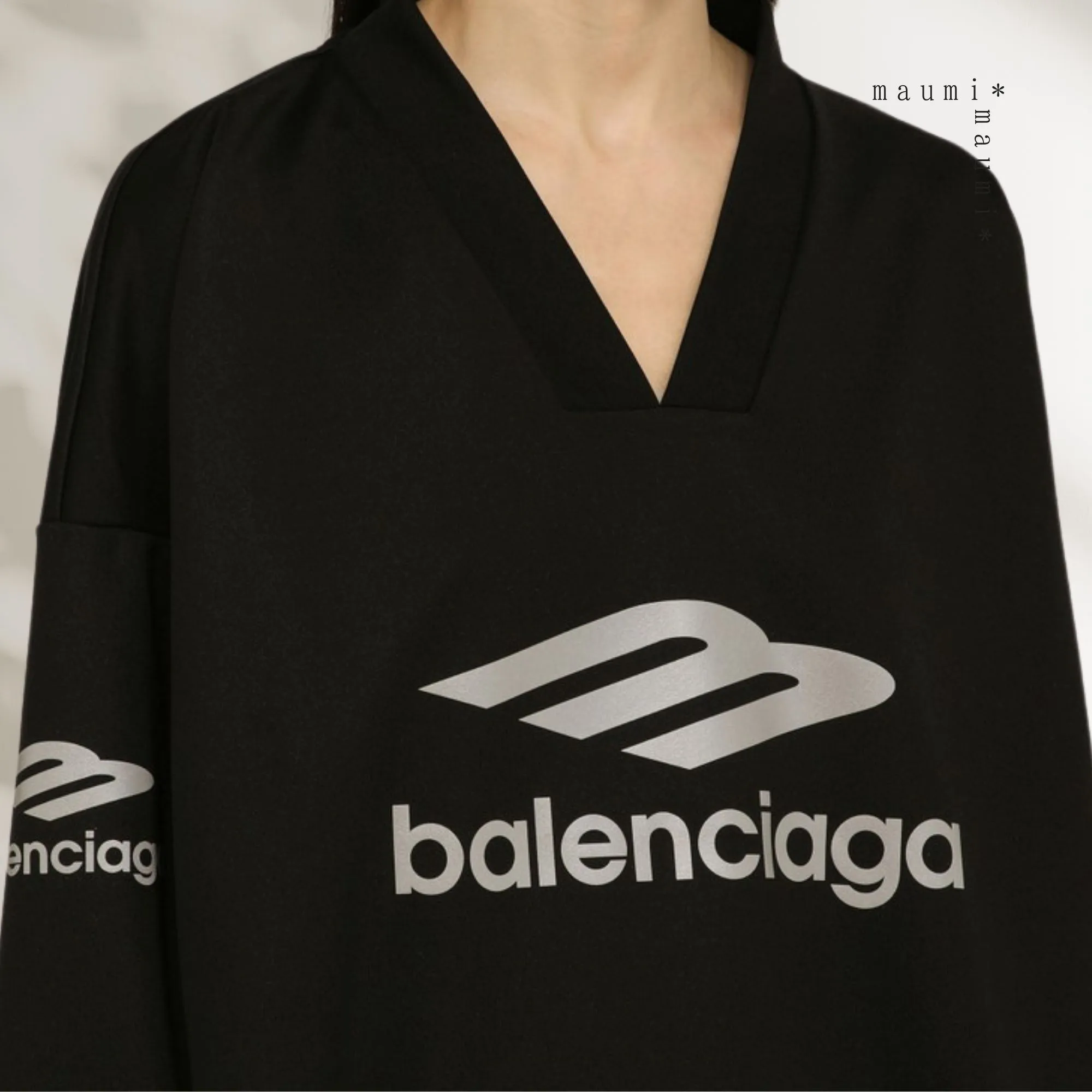 BALENCIAGA  |Unisex Nylon Street Style V-Neck Long Sleeves Oversized