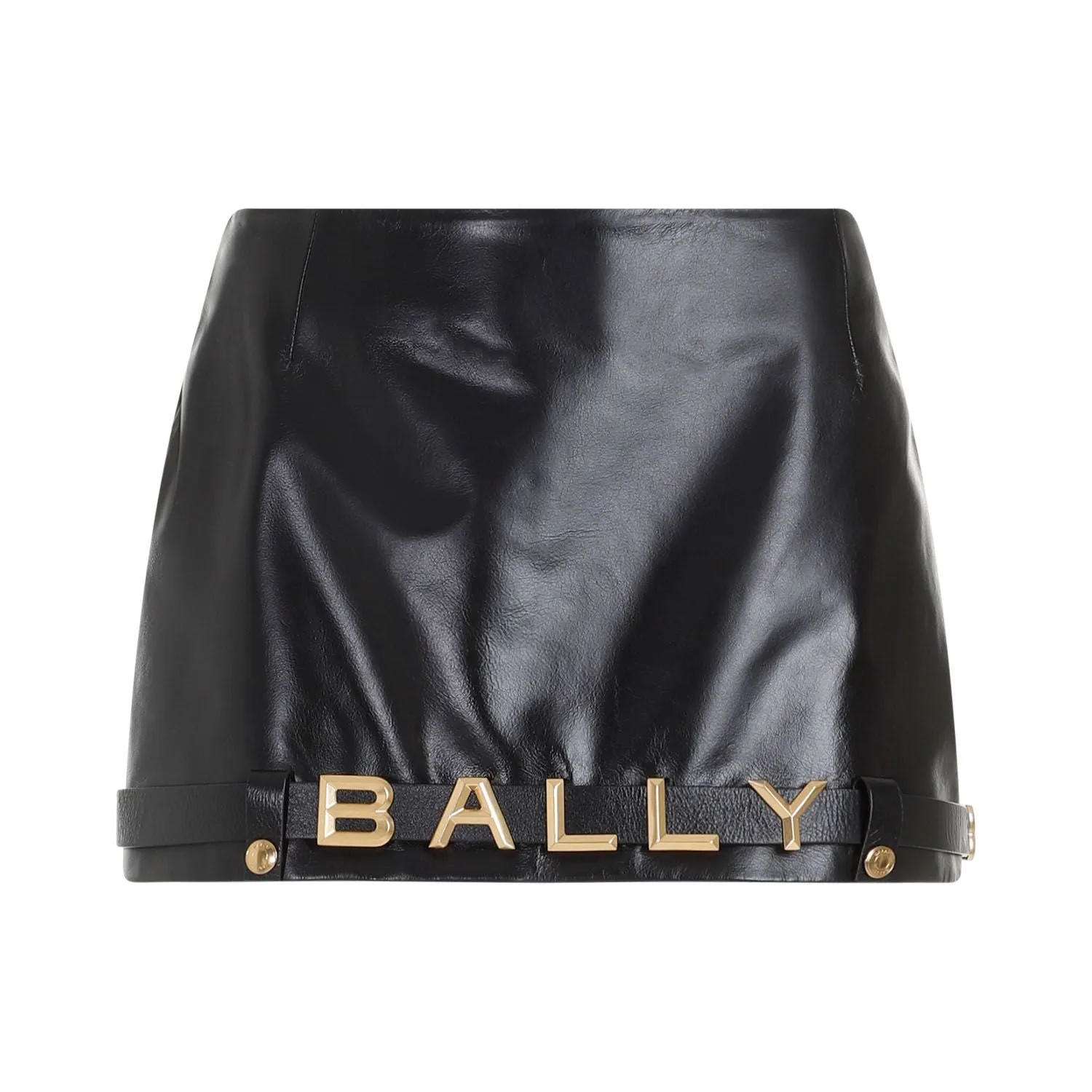 Black Leather Skirt for Women - BALLY FW23 Collection