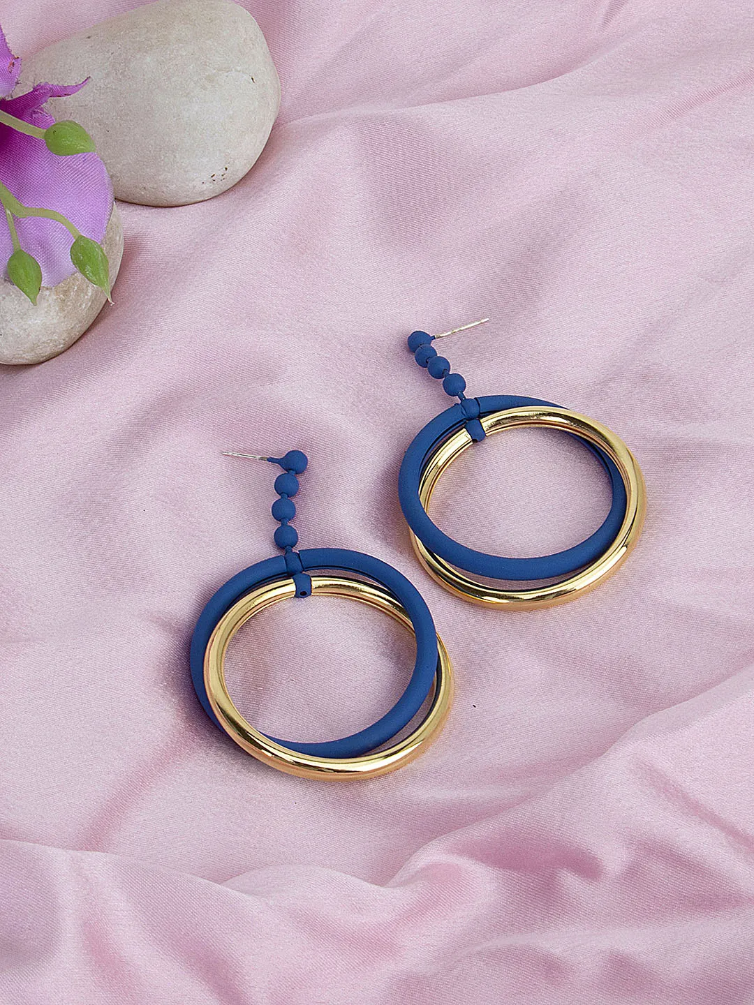 Blue Hoops Earring