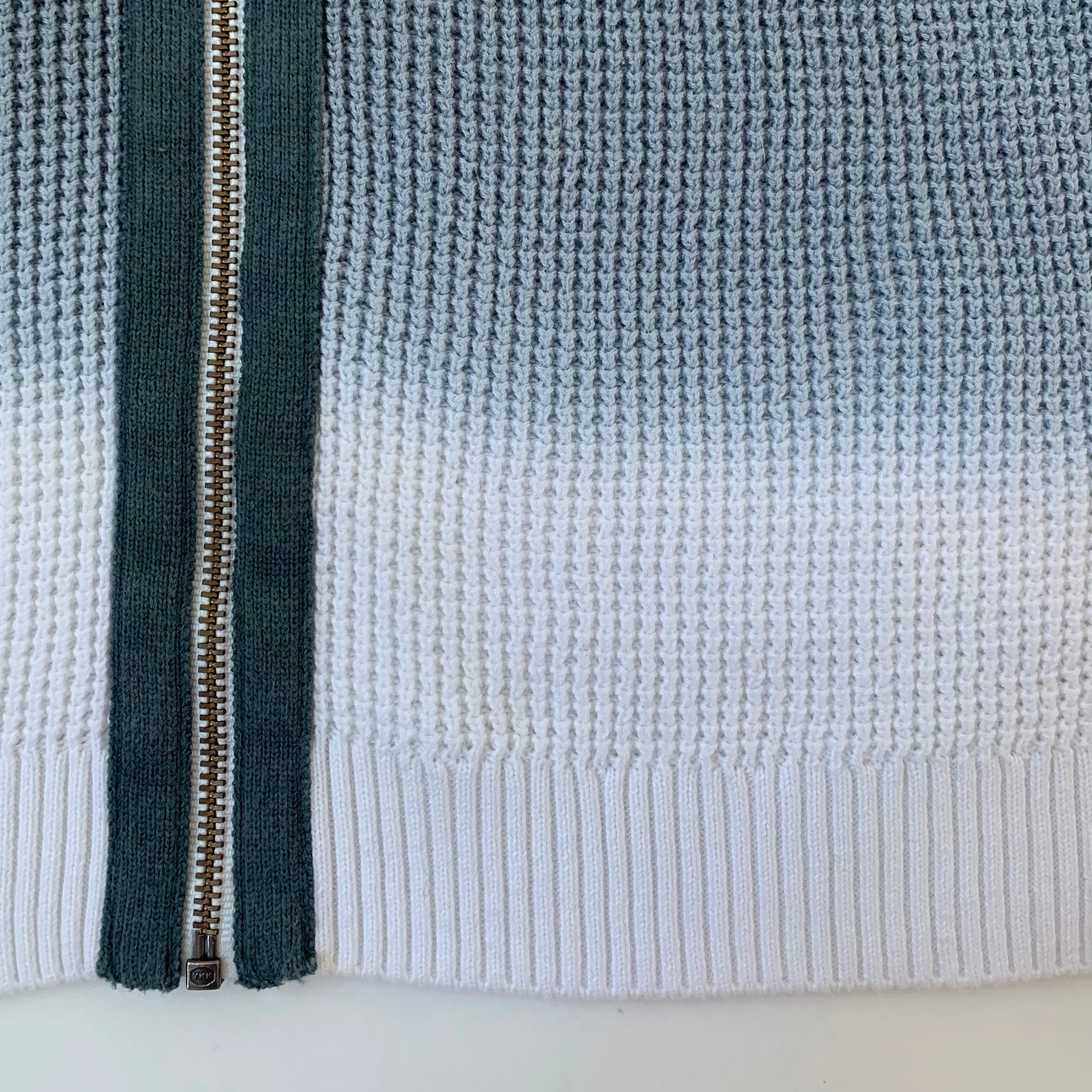 Bonpoint Grey And White Ombre Waffle Cardigan: 6 Years