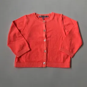 Bonpoint Neon Orange Cotton Cardigan: 18 Months