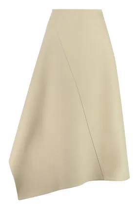 BOTTEGA VENETA Beige Asymmetric Midi Skirt for Women - SS23 Collection