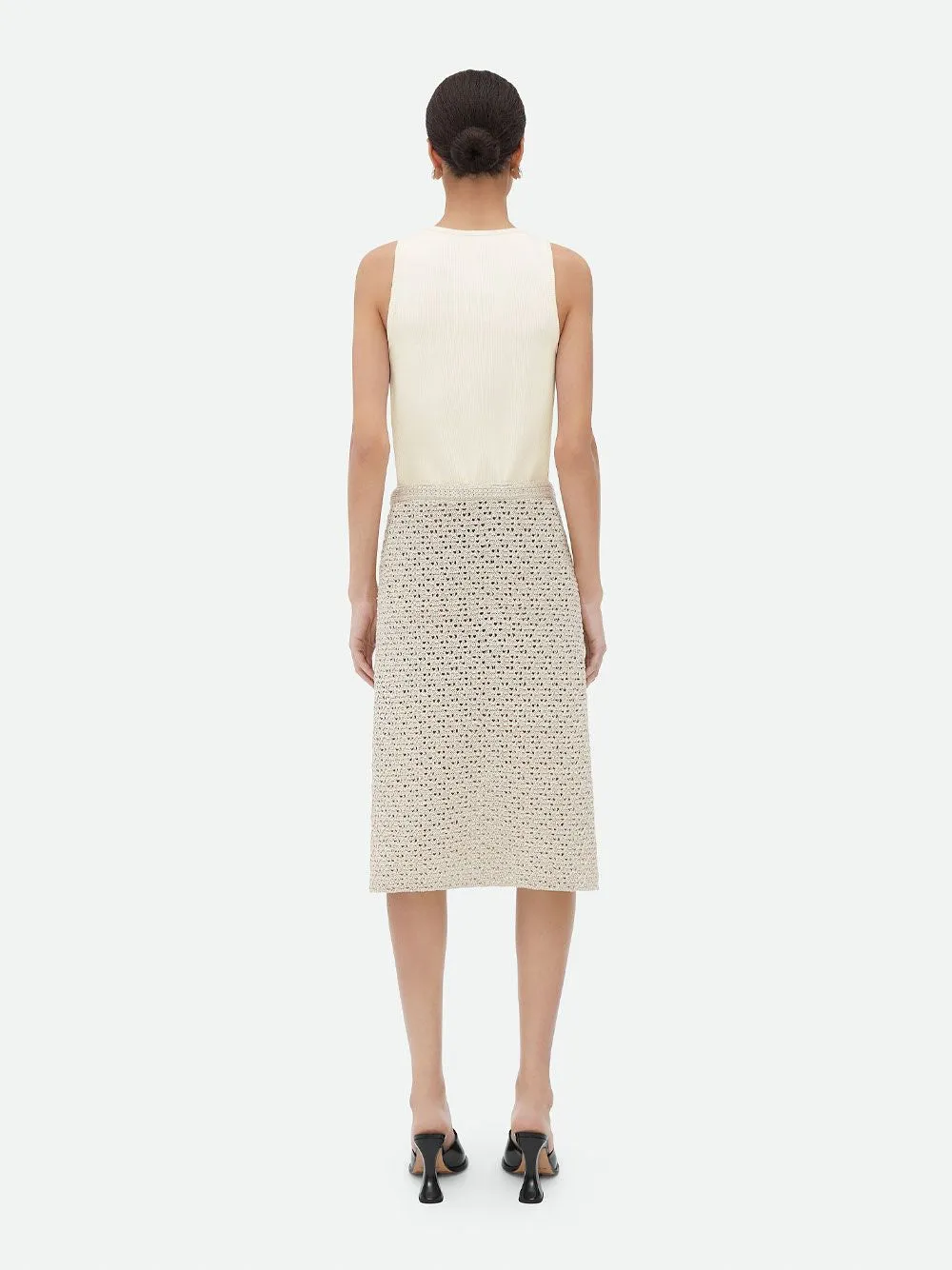 BOTTEGA VENETA Crochet Effect Wrap Skirt for Women - Beige