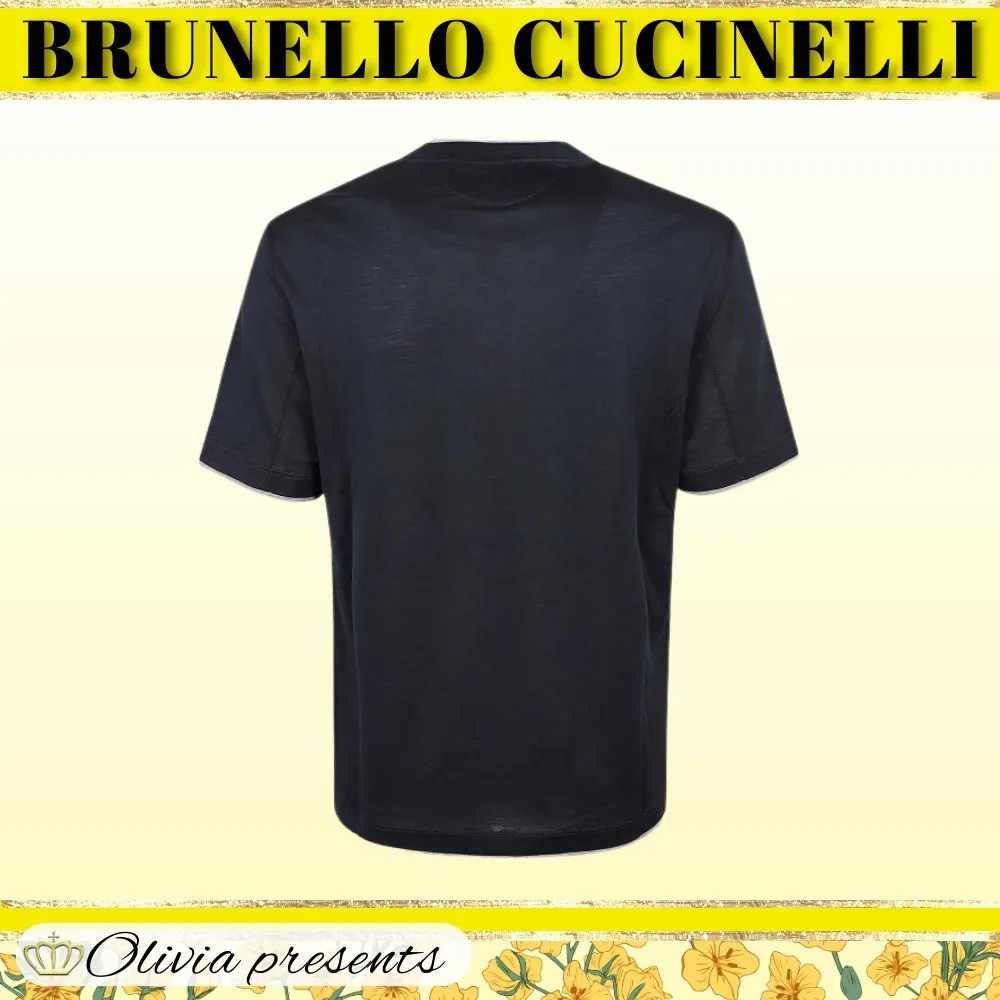 BRUNELLO CUCINELLI  |Silk Plain Cotton Short Sleeves T-Shirts