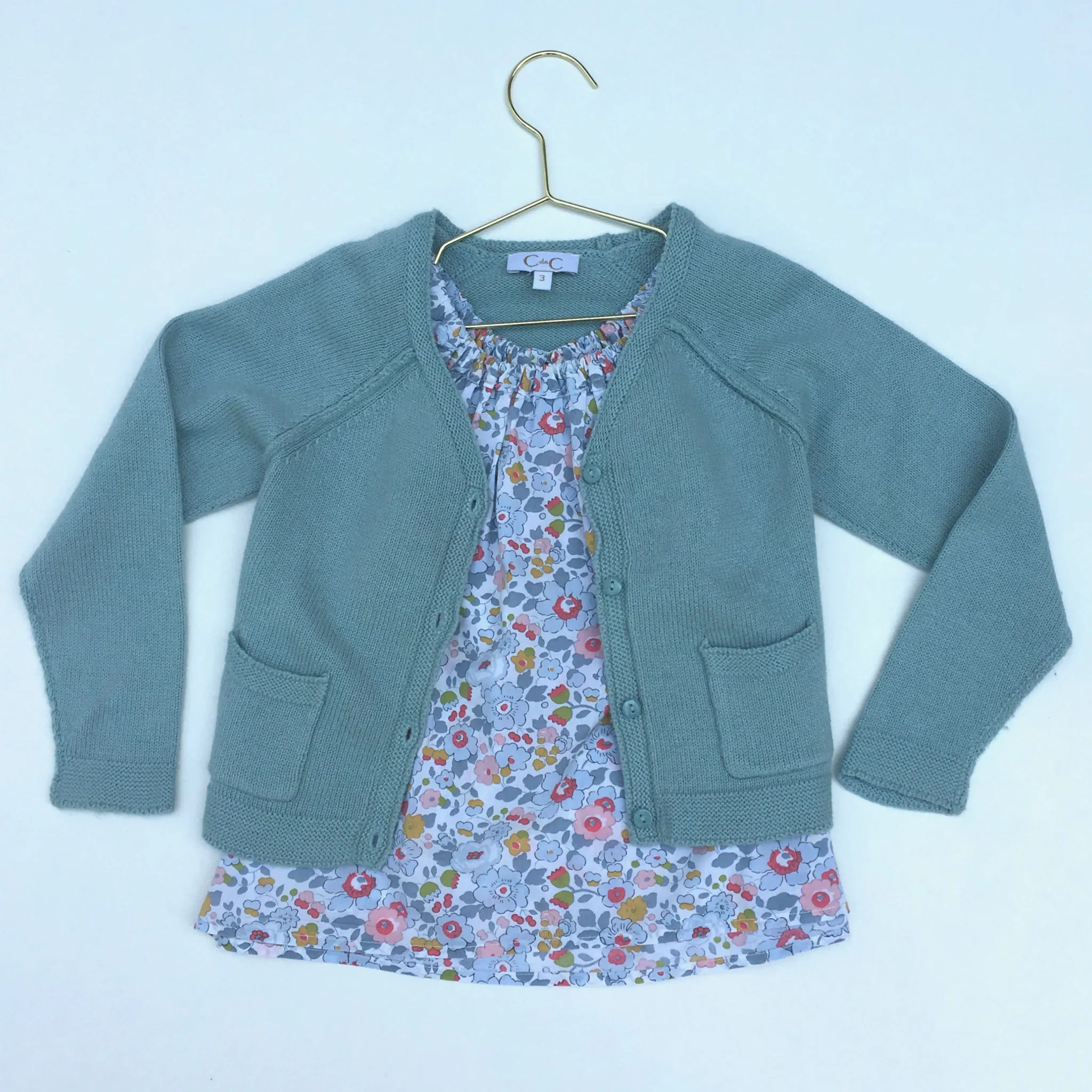 C de C Teal Cotton Cardigan: 3 Years