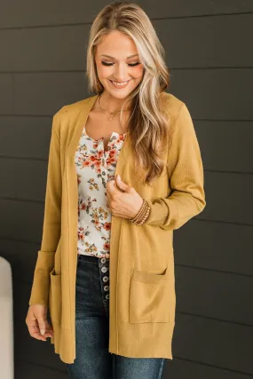 Can't Resist This Knit Cardigan- Goldenrod