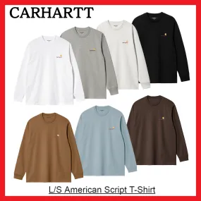 Carhartt  |Crew Neck Unisex Street Style Long Sleeves Plain Cotton