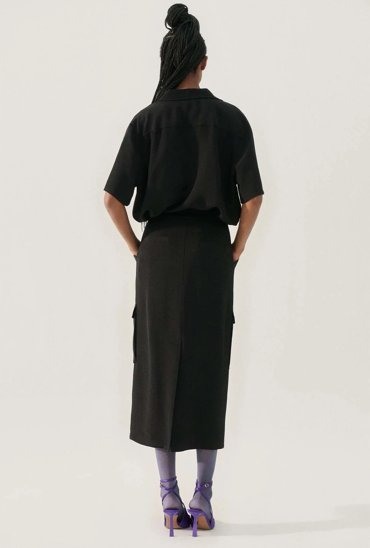 CDC LONG SUIT SKIRT BLACK