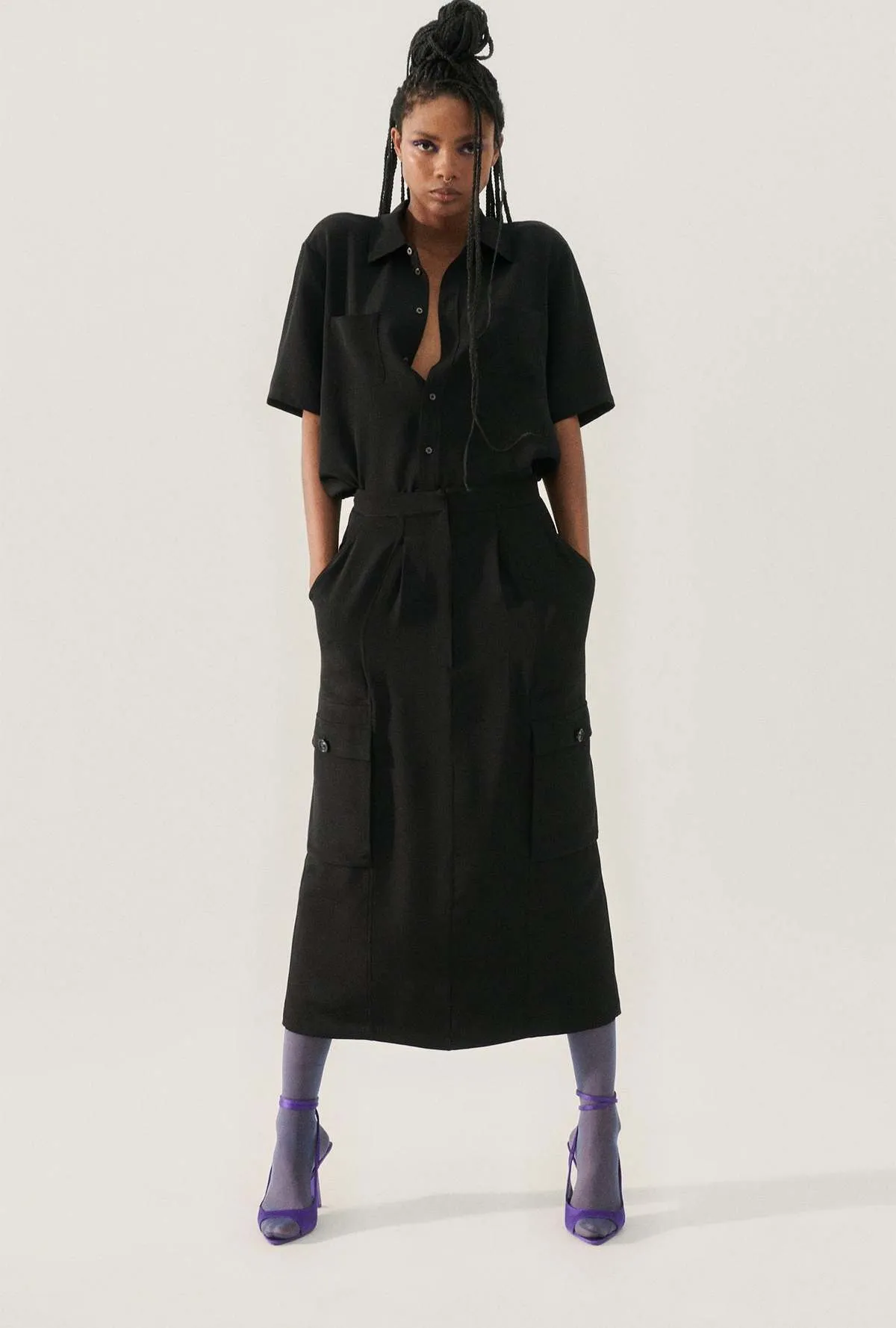 CDC LONG SUIT SKIRT BLACK