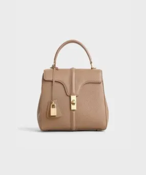 Celine Small 16 Bag In Grained Calfskin Beige