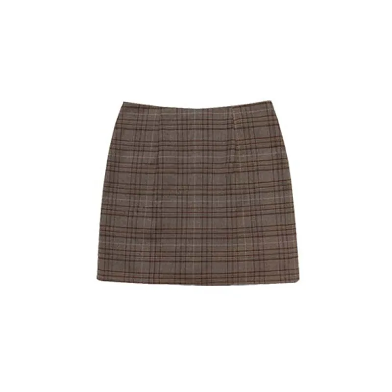 Checkered Suit Skirt Women