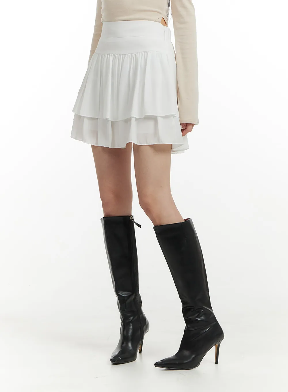 Chiffon Ruffled Mini Skirt IM406