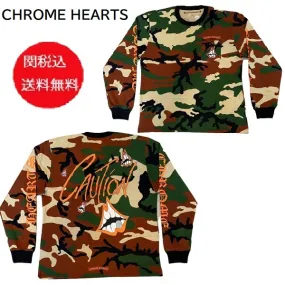 CHROME HEARTS  |Camouflage Unisex Street Style U-Neck Long Sleeves Cotton