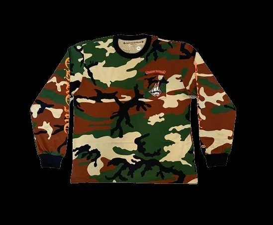 CHROME HEARTS  |Camouflage Unisex Street Style U-Neck Long Sleeves Cotton