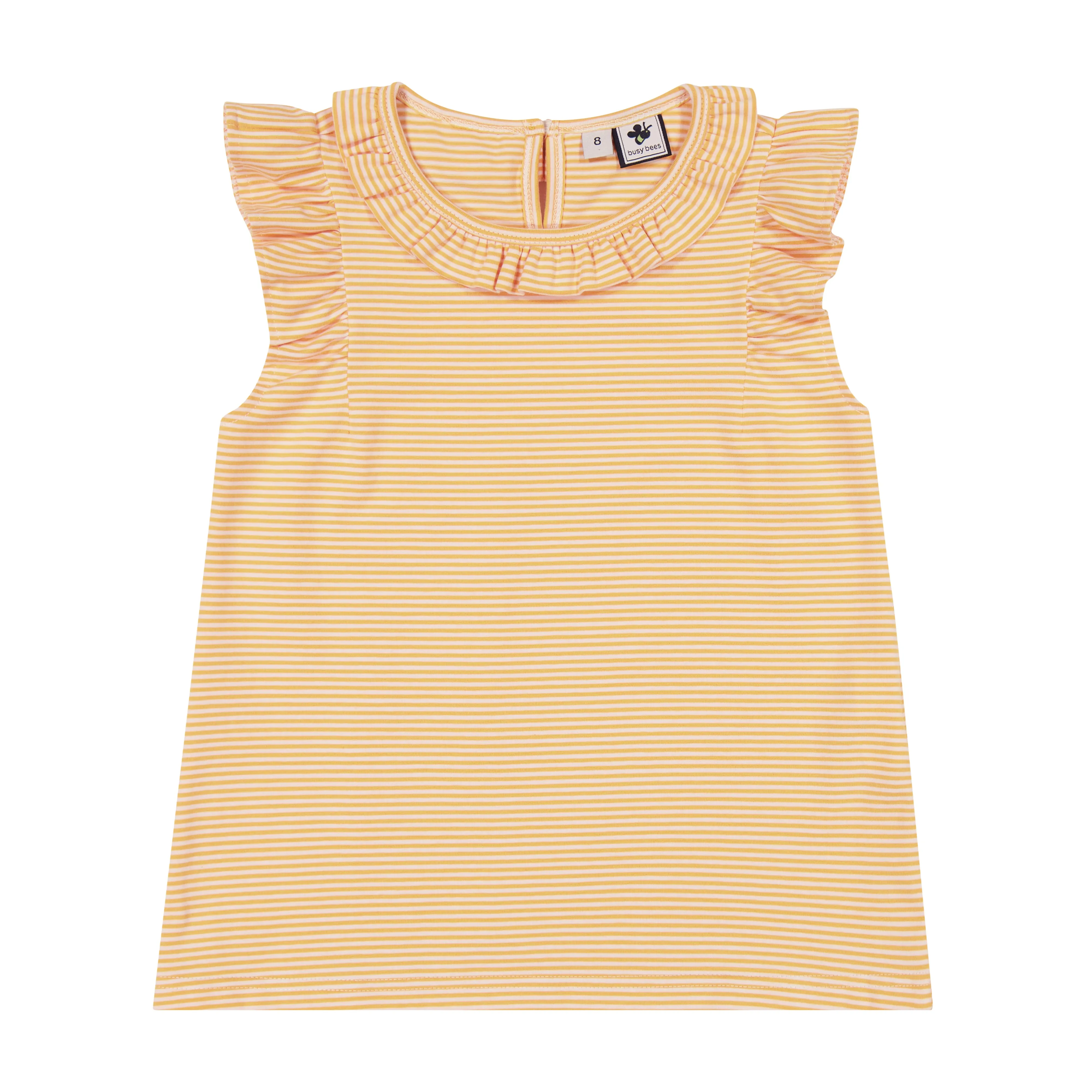 Colette Ruffle Top Yellow Mini Stripe