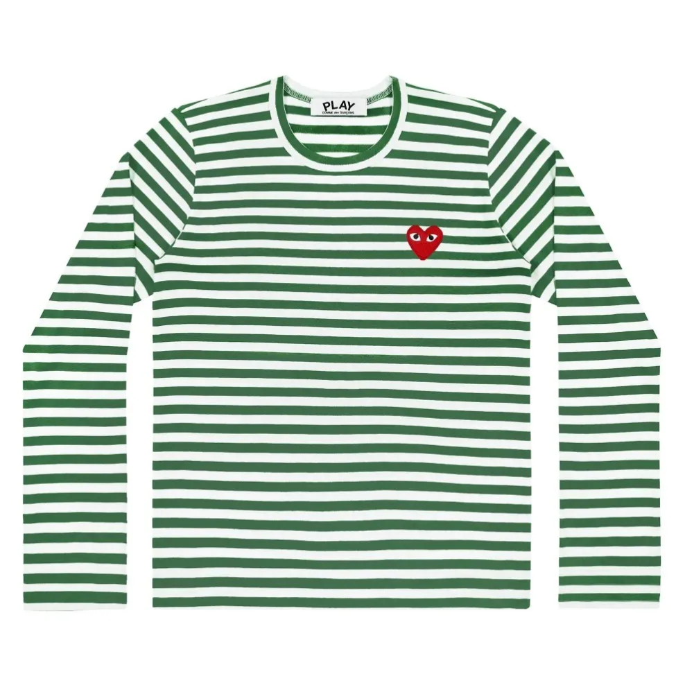 COMME des GARCONS  |Crew Neck Stripes Unisex Street Style Long Sleeves Cotton