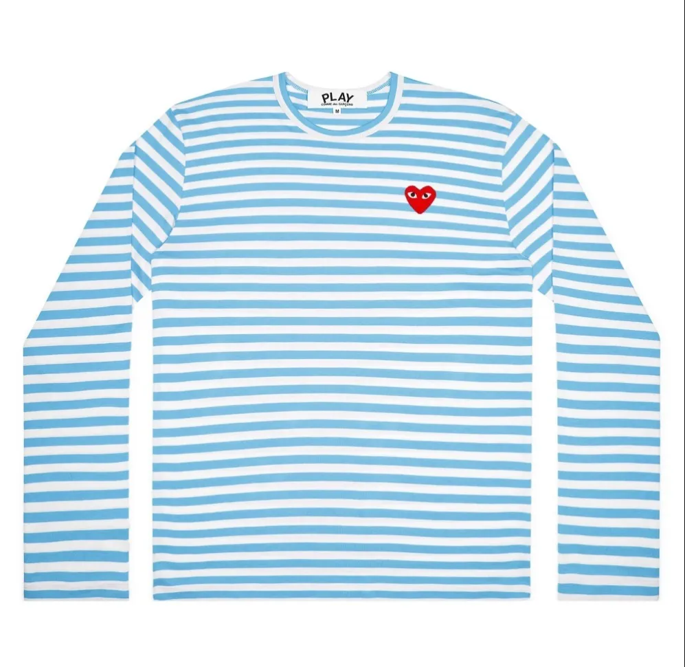 COMME des GARCONS  |Crew Neck Stripes Unisex Street Style Long Sleeves Cotton