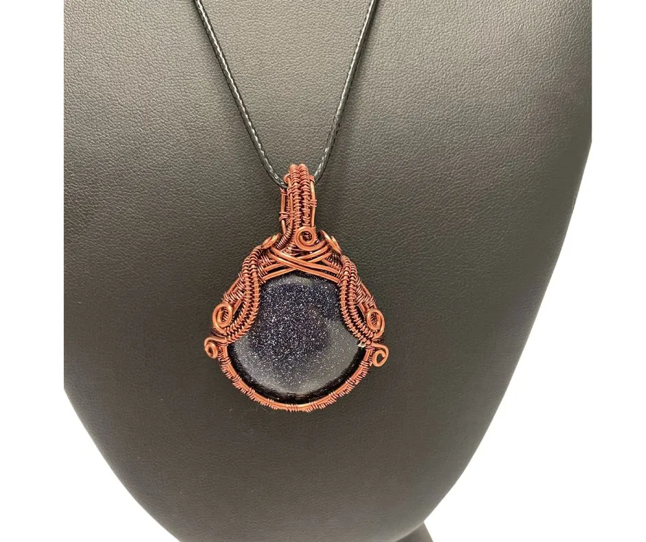 Copper Wire Night Sky Gem Necklace